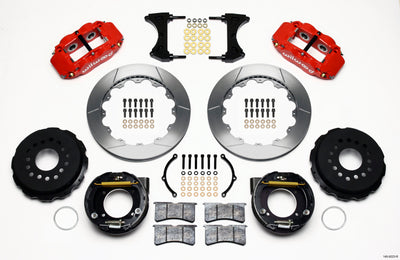 Wilwood Narrow Superlite 4R Rear P-Brk Kit 12.88in Red Ford 8.8 w/2.5in Offset-5 Lug