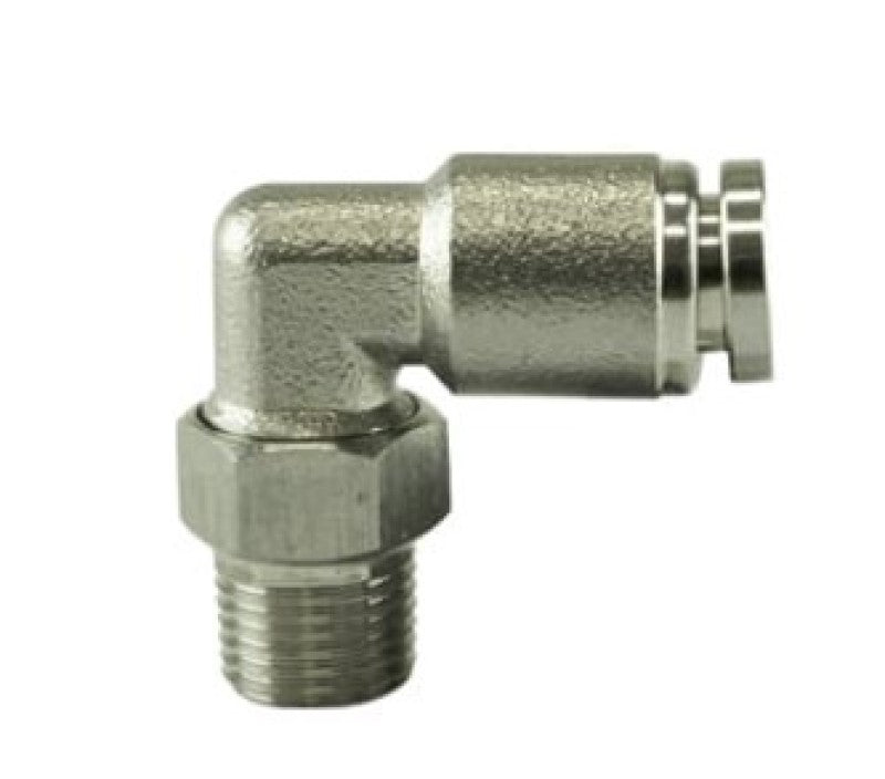 Turbosmart 1/8 NPT to 90 Degree 1/4 Pushloc Stainless Steel