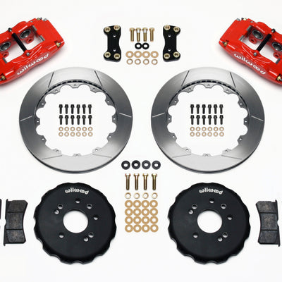 Wilwood FSLI4 Front Hat Kit 13.00in Drilled Red Nissan 240SX