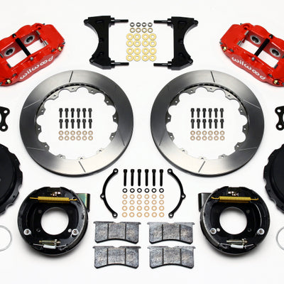Wilwood Narrow Superlite 4R Rear P-Brk Kit 12.88in Red Big Ford New Style 2.50in Offset