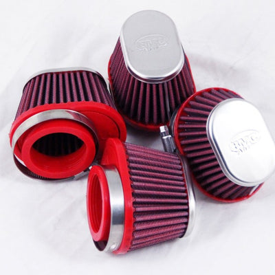 BMC Single Air Universal Oval Conical Filter w/Metal Top - 50mm Inlet / 66mm Filter Length