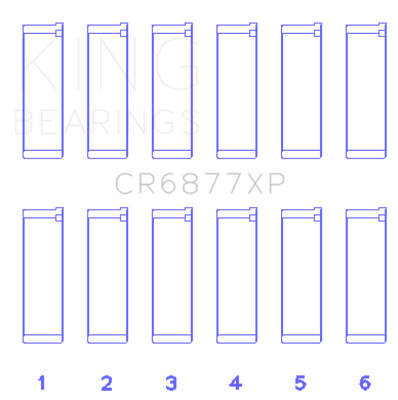 King Engine Bearings BMW S54B32 (Size .026) Connecting Rod Bearings (Set of 6)