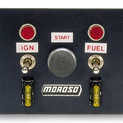 Moroso Toggle Switch Panel - Oval Track - 4in x 5in - Two On/Off Switches