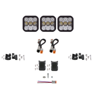 Diode Dynamics SS5 Sport Universal CrossLink 3-Pod Lightbar - White Combo