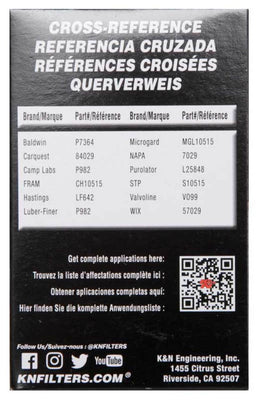 K&N Performance Oil Filter for Hyundai/Kia 3.8L V6, 4.6L/5.0L V8