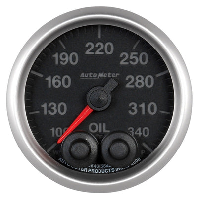 Autometer Elite 52mm 100-340 Deg F Oil Temp Peak & Warn w/ Electronic Control Gauge
