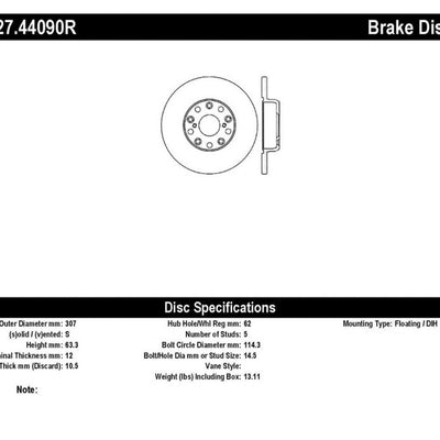 StopTech 00-05 Lexus IS300 / 02-09 Lexus SC430 / 98-05 GS300/GS350/GS400/GS430/GS450H SportStop Slo