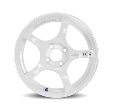Advan TC4 18x10 +25 5x114.3 Racing White and Ring Wheel