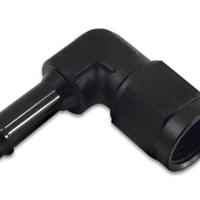 Vibrant -8AN to 1/2in Hose Barb 90 Degree Adapter - Anodized Black