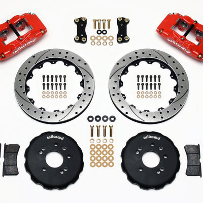 Wilwood FSLI4 Front Hat Kit 13.00in Drilled Red Nissan 240SX