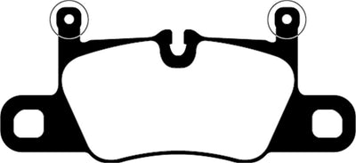 EBC 2016+ Porsche 911 (991/2 w/Cast Iron Rotors) 3.0TT Carrera Yellowstuff Rear Brake Pads