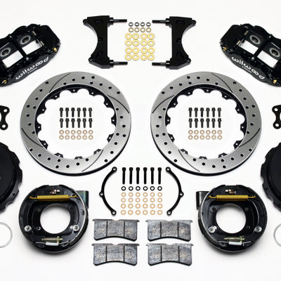 Wilwood Narrow Superlite 4R Rear P-Brk Kit 12.88in Drilled Big Ford New Style 2.36in Offset