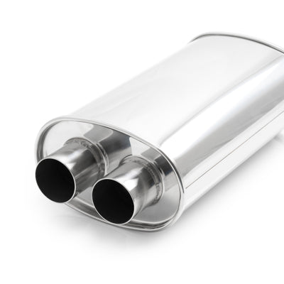 Vibrant Universal Streetpower 3in Stainless Steel Dual In-Out Oval Muffler