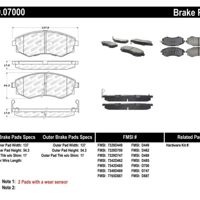 StopTech Performance 89-1/94 Nissan 240SX (w/ABS) 92-01/05-06 Hyundai Elantra Front Brake Pads