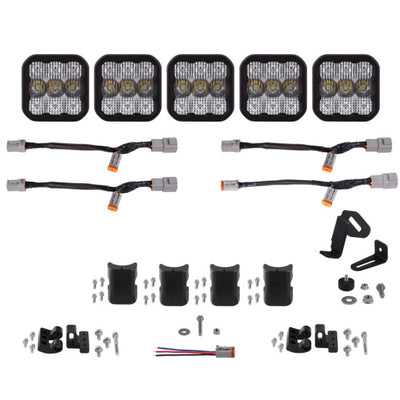 Diode Dynamics SS5 Pro Universal CrossLink 5-Pod Lightbar - White Combo