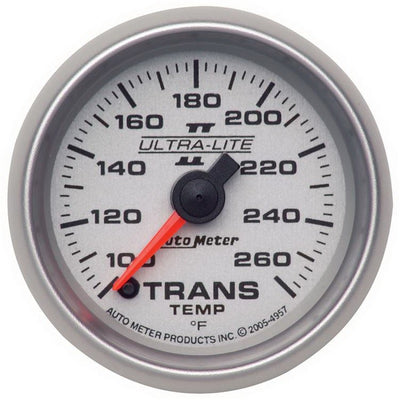 Autometer Ultra-Lite II  2-1/16in Transmission Temperature 100-260 Deg F Digital Stepper Motor Gauge