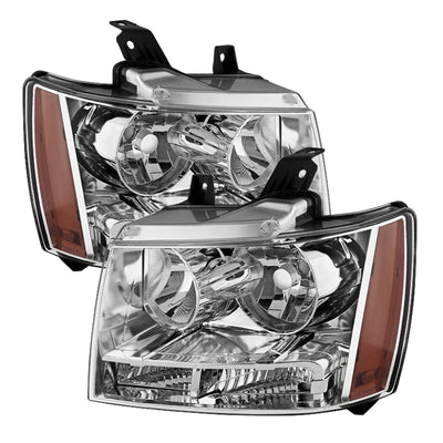 xTune Chevy Suburban 1500/2500 07-14 Crystal Headlights Chrome HD-JH-CSUB07-AM-C