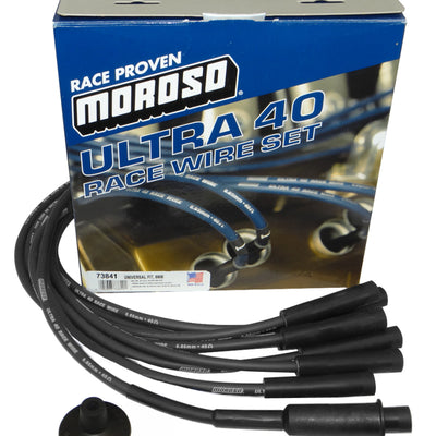 Moroso Universal/Mopar/Chrysler (w/Hemi Heads) Ignition Wire Set - Ultra 40 - Black