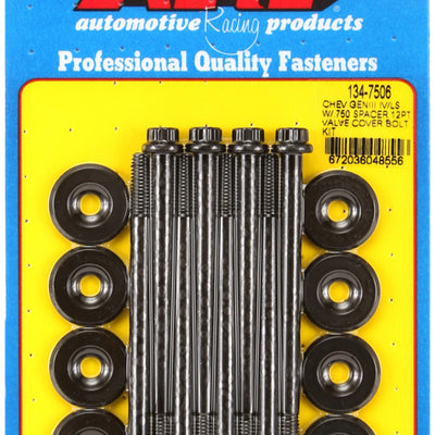 ARP Small Block Chevy GENIII/IV LS Series .750 Spacer 12pt Valve Cover Bolt Kit - Black