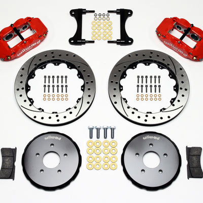 Wilwood Narrow Superlite 6R Front Hat Kit 13.06in Drill Red Nissan 370Z/Fiti G37