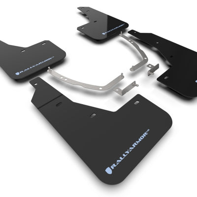 Rally Armor 22-24 Hyundai Ioniq 5 Black Mud Flap w/Light Blue Logo