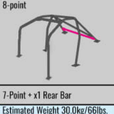 Cusco SFTY21 2-Passenger 8-Point BLK DASH-THROUGH Roll Cage Subaru GDA/GDB 01-07 (S/O/No Cancel)
