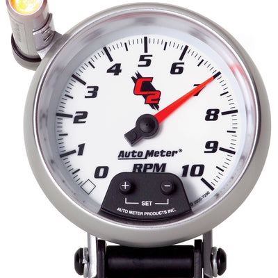 Autometer C2 3 3/4 inch 10000RPM In-Dash Tachometer w/ Ext. Quick-Lite