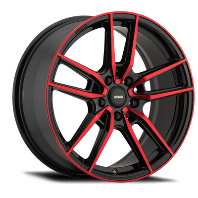 Konig Myth 18x8 5x108 ET43 Gloss Black w/ Red Tinted Clearcoat
