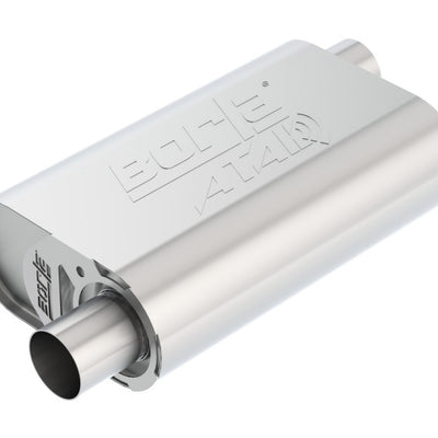 Borla CrateMuffler Stock SBC 283/327/350 ATAK 2.25in Offset/Offset 14inx4.35inx9in Oval Muffler