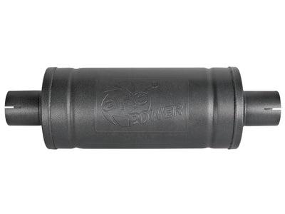 aFe MACH Force-Xp 409 SS Muffler w/ Black finish 2-1/2in Inlet & Outlet 14in x 16in Diameter