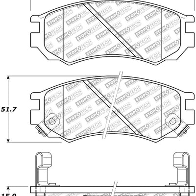 StopTech 91-94 Nissan Sentra Street Select Front Brake Pads