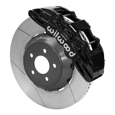 Wilwood 15-23 Ford Mustang SX6R Front Brake Kit 15in Lug Drive Rotor Slotted Black w/ Lines