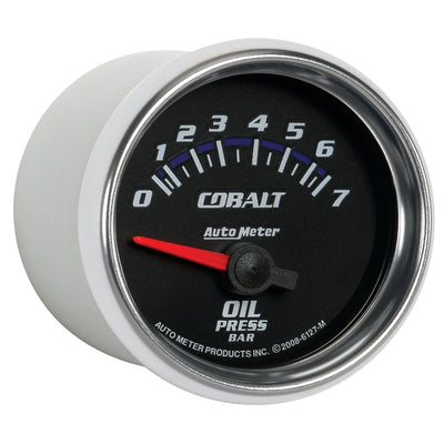 Autometer Cobalt 52mm 0-7 BAR Short Sweep Electric Oil Pressure Gauge
