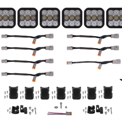 Diode Dynamics SS5 Pro Universal CrossLink 8-Pod Lightbar - White Combo