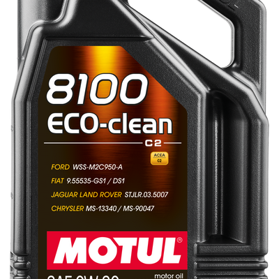 Motul 5L Synthetic Engine Oil 8100 0W30 4x5L ECO-CLEAN  ACEA C2 API SM ST.JLR 03.5007