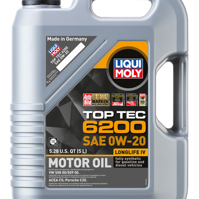 LIQUI MOLY 5L Top Tec 6200 Motor Oil SAE 0W20