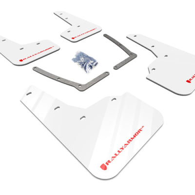 Rally Armor 16-21 Honda Civic Si White UR Mud Flap w/Red Logo