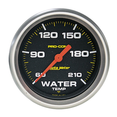 Autometer Pro Comp 60-210 Deg F Full Sweep Electronic Water Temperature Low Temp Gauge