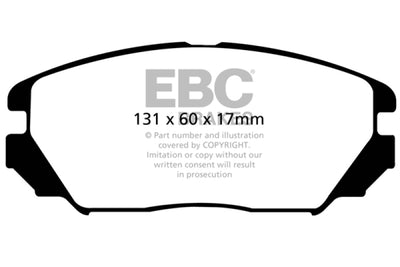 EBC 08-09 Hyundai Azera 3.3 Redstuff Front Brake Pads
