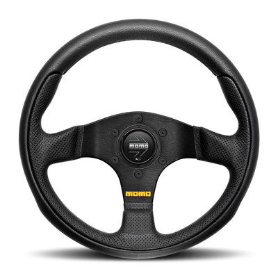 Momo Team Steering Wheel 300 mm - 4 Black Leather/Black Spokes