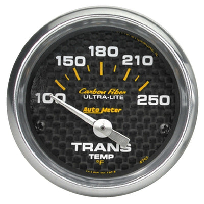 Autometer Carbon Fiber 52mm 100-250 Deg F Electronic Trans Temperature Gauge