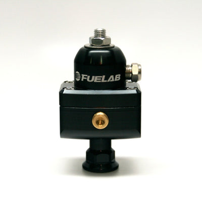 Fuelab 575 High Pressure Adjustable Mini FPR Blocking 25-65 PSI (1) -6AN In (2) -6AN Out - Black