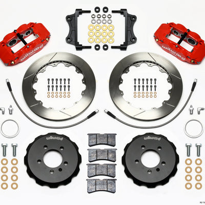 Wilwood Narrow Superlite 6R Front Hat Kit 12.88in Red 06-12 Volkswagen GTI w/ Lines