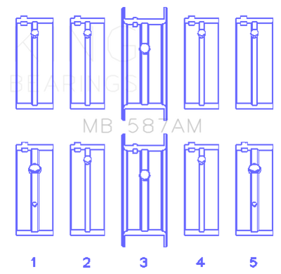 King Engine Bearings NISSAN L20B, Z20, Z22, Z24 (Size STD) Crankshaft Main Bearing Set