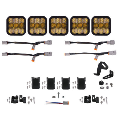 Diode Dynamics SS5 Pro Universal CrossLink 5-Pod Lightbar - Yellow Combo