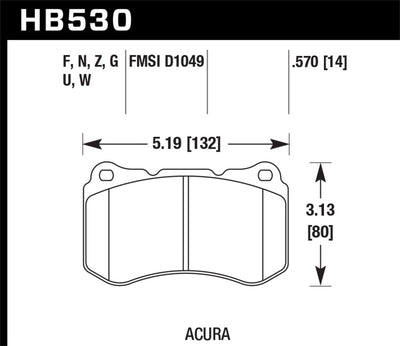 Hawk 07-08 Acura TL 3.5L / 04-08 TL 3.2L Type S HPS Street Front Brake Pads