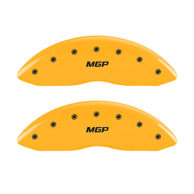 MGP 4 Caliper Covers Engraved Front & Rear MGP Yellow finish black ch