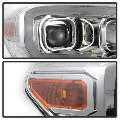 xTune 16-18 Toyota Tacoma SR/SR5 DRL Projector Headlights w/Turn Signal - Chrm (PRO-JH-TTA16-SR-C)