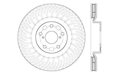 StopTech 12-15 Lexus IS350 Cross Drilled Right Front Rotor
