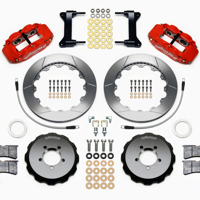 Wilwood Narrow Superlite 6R Front Hat Kit 12.88in Red 2012-Up Toyota / Scion FRS w/ Lines